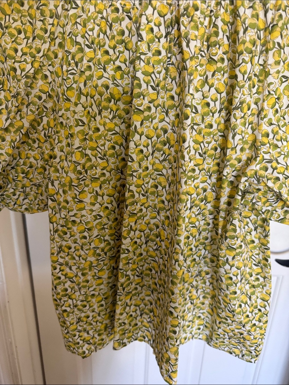 J. Crew Liberty Yellow and White Lemon-Print Puff-Sleeve Blouse - Picture 8 of 8